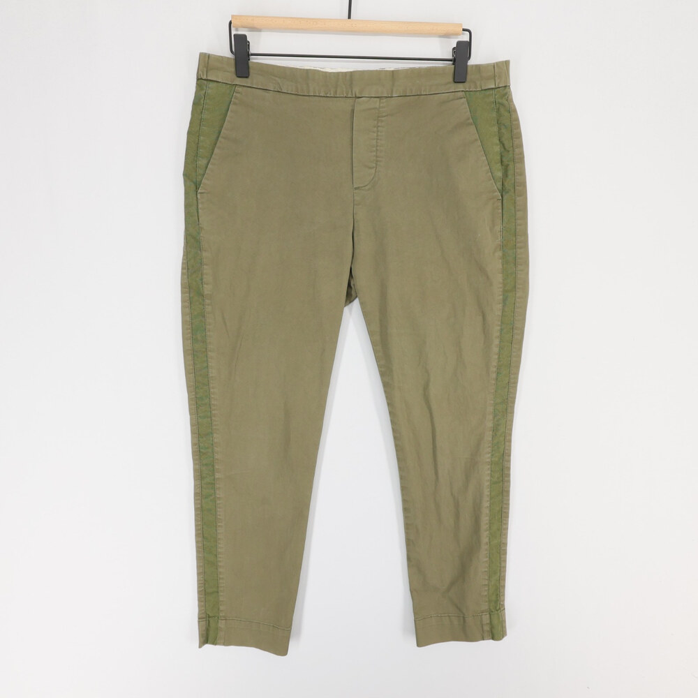 Sibel Saral Pants Womens S Green Side Stripe Elastic Waist Stretch Tapered